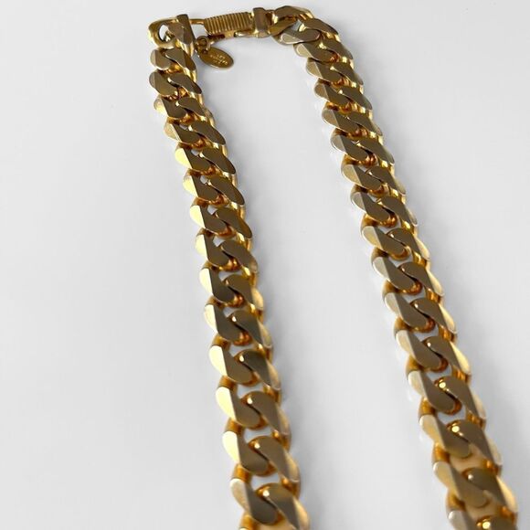 Vintage Les Bernard Chunky Gold Wheat Chain Necklace - Picture 3 of 6